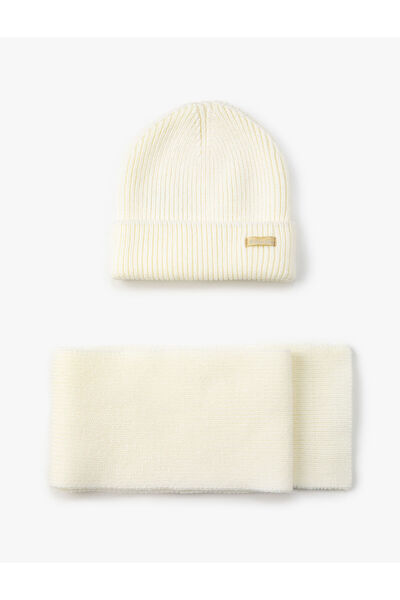 Koton Eșarfă Beretă Set Tricotaj Etichetă Detaliată 2 Piese