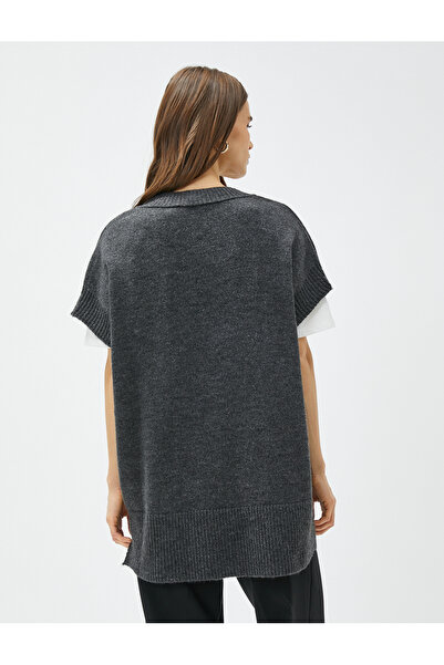 Koton V-Neck Sweater Oversize