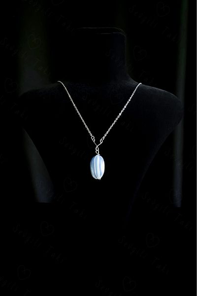 SEVGİLİ TAKI Opal Natural Stone Steel Necklace| Spiritual Series