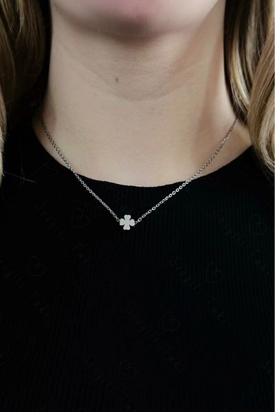SEVGİLİ TAKI Charmed Clover Steel Necklace - Honey Series