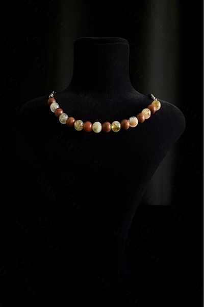 SEVGİLİ TAKI Star And Citrine Natural Stone Steel Necklace| Dear Jewelry Collection