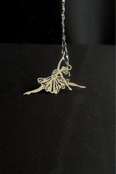 SEVGİLİ TAKI Ballerina Charm Silver Steel Necklace |   Dear Jewelry Collection