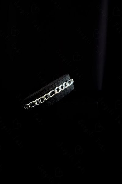 SEVGİLİ TAKI Figaro Model Flat Steel Chain Bracelet |   Vega Series