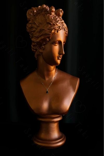 SEVGİLİ TAKI Obsidian Natural Stone Steel Necklace - Planet Series