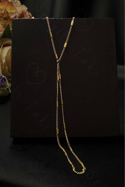 SEVGİLİ TAKI Cylia Chain Gold Steel Shahmeran |   Vera Series