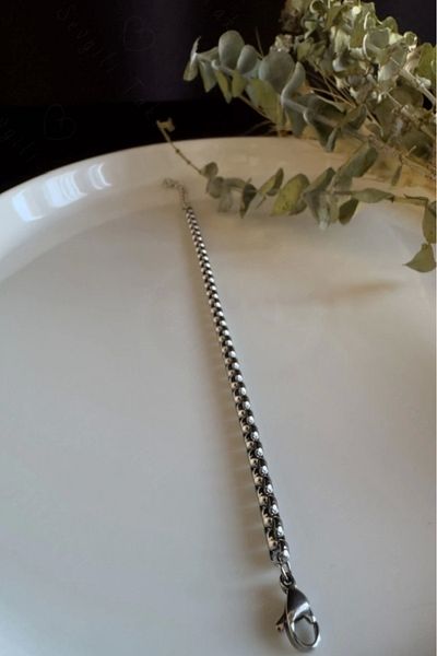 SEVGİLİ TAKI Cornered Model Steel Chain Children's Bracelet - North Series