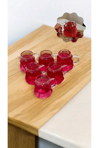 tafce 6-Piece Beaded Coffee Side Cup with Handle 6 Pieces Mini Grape Cup with Handle Coffee Side Presentation Cup