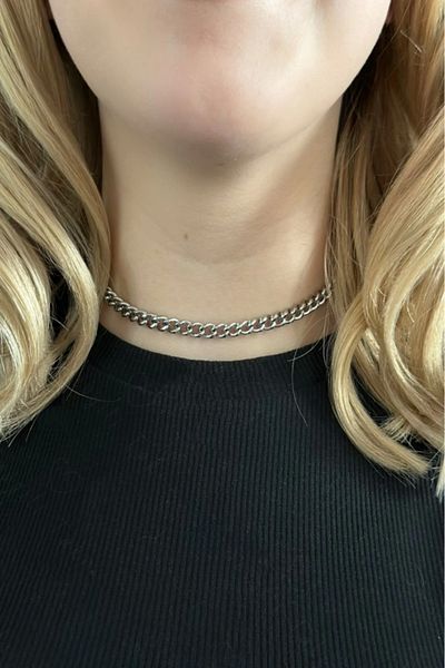 SEVGİLİ TAKI Thick Gourmet Model Choker Steel Chain Necklace-choker Series