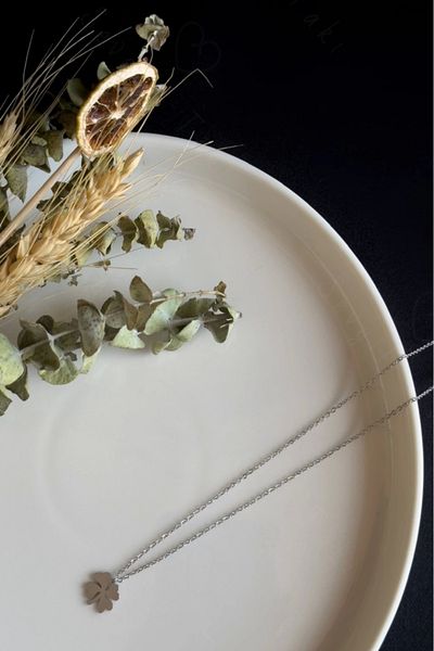 SEVGİLİ TAKI Clover Charm Steel Necklace - Miracle Series