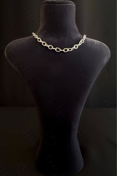 SEVGİLİ TAKI Paper Clip Embossed Steel Chain Necklace for Kids - Paper Clip Series