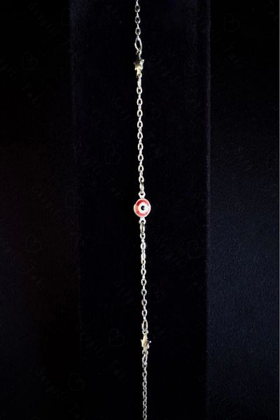 SEVGİLİ TAKI Starry Steel Bracelet with Red Evil Eye| Roman Series