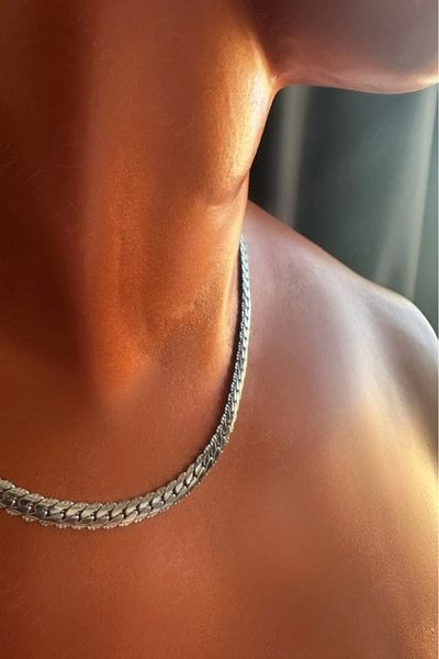 SEVGİLİ TAKI Snake Model Choker Steel Chain Necklace -Choker Series