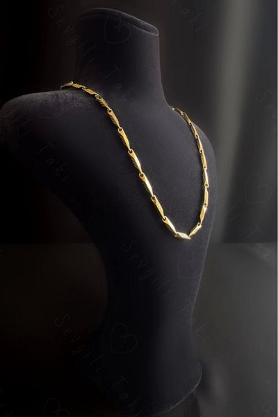 SEVGİLİ TAKI Allure Series - Bowler Chain Gold Steel Necklace