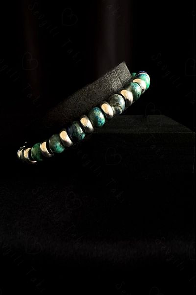 SEVGİLİ TAKI Azurite Natural Stone Bracelet - Lover Jewelry Collection
