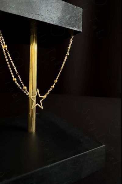 SEVGİLİ TAKI Star Charm - Gold Colored Steel Anklet |   Glorious Series