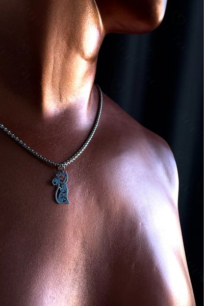 SEVGİLİ TAKI Steel Necklace with Cat Charm| Vega Series