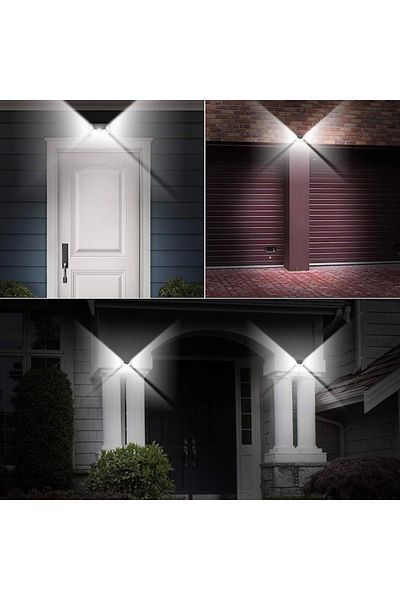 FİAPFO Set of 10 solar-powered lamps, with motion and light sensors, 3 lighting levels, 100 x LED