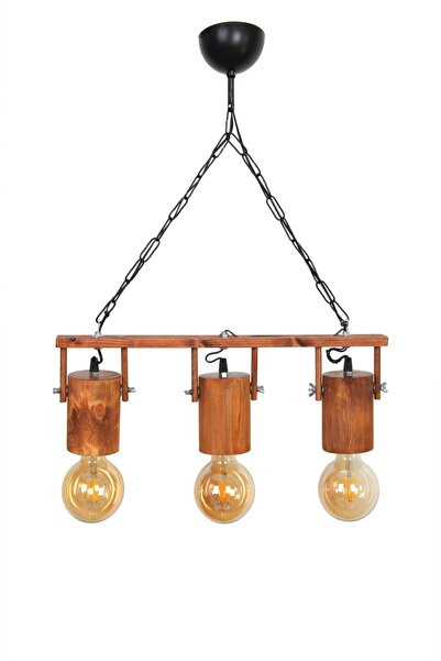 Aysem Wood Oynar Başlıklı Ahşap Rustik Avize Otantik Masif Salon Cafe Otel