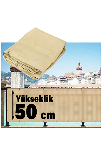 BİLGİÇÇADIR %95 KREM Renk Gölgelik File Balkon-Çit-Yükseklik(Cm) Seçiniz- Gen...