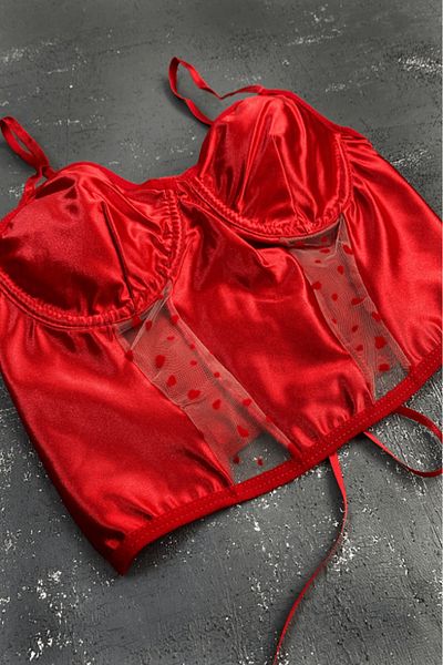 Gece İncisi Heart Corset Set
