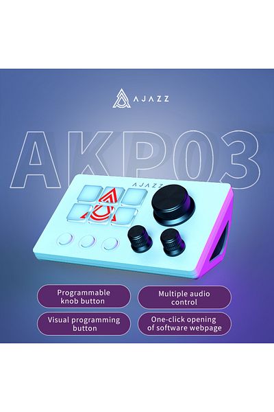 Ajazz لوحة مفاتيح الألعاب الميكانيكية Akp03e القابلة للبرمجة، 12 مفتاحًا، مزودة بأزرار مخصصة، صغيرة الحجم