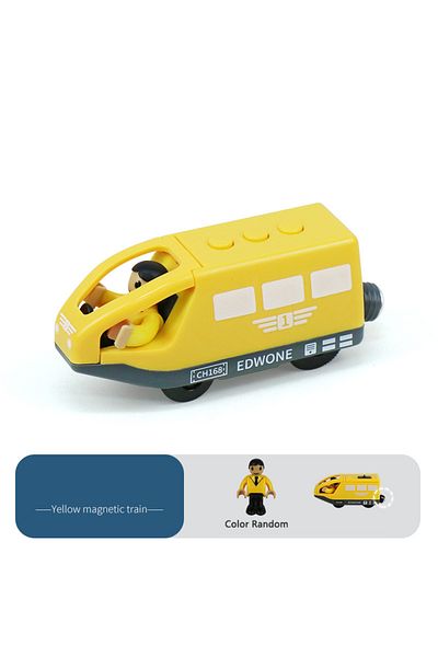 Choice Yellow Electric Magnetic Electric Train With Little Doll Diecast Slot Toy Railway Wood Track Compat