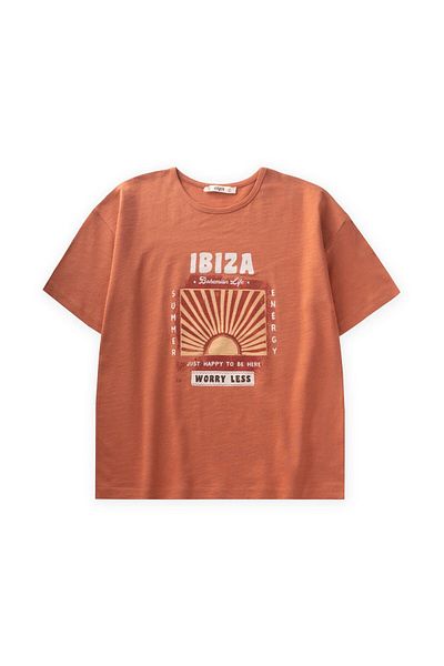 Cigit Μπλουζάκι με στάμπα Ibiza 8-12 ετών Πορτοκαλί