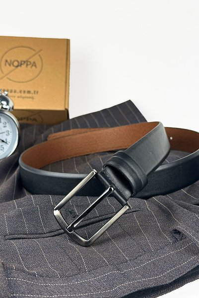 debbah Genuine Leather Men's Classic Belt 3.5 Cm Classic Pants Suit Leather Black Belt