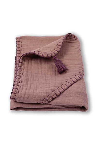 Cigit Çift Kat El Işi Müslin Üçgen Havlu (YIKANMIŞTIR) 75x75 Cm Bakır