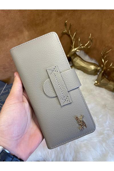 SANAT Sl-2183 Genuine Leather Patina Stylish Women's Portfolio Wallet 19cm X 9cm