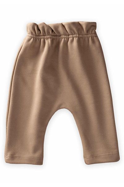 Cigit Ruffled Waist Sweatpants 0-4 Years Milk Brown