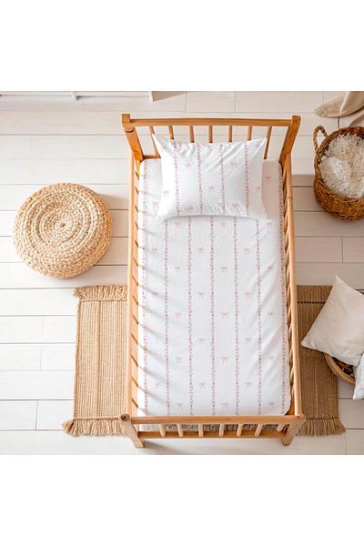Zezig Bow Line Baby Pillow-Sheet Set