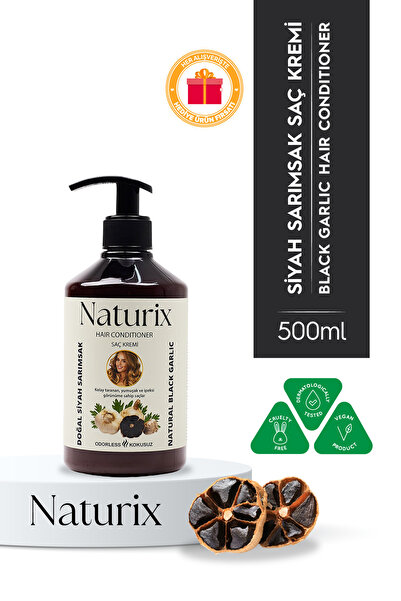 Naturix Siyah Sarımsak Özlü Saç Bakım Kremi | Tuzsuz, Yumuşak Ve Parlak Saçla...