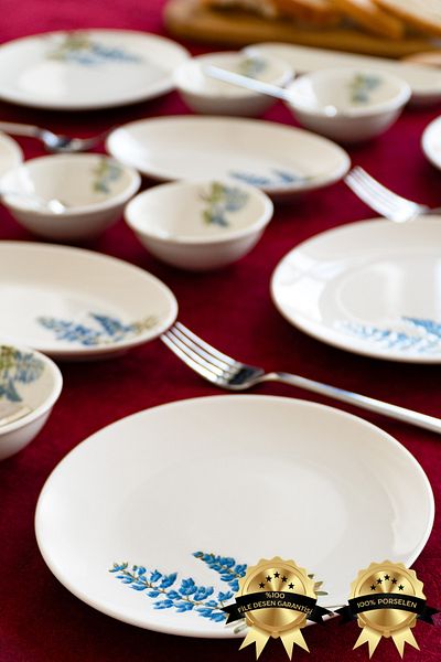 Farika Porselen Hazeran 16 Piece Porcelain Breakfast Set for 6 People
