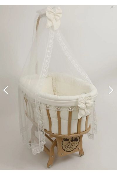 BebeK on For Cream French Plain Side Protection for Crib - Basket Crib Not Included