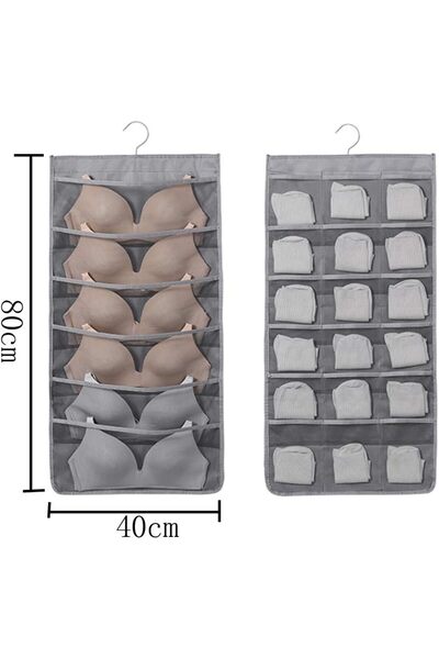 MorPort 20 Pockets In-Cabinet Underwear Organizer I Two-Sided Hanging In-Cabinet Bra Organizer