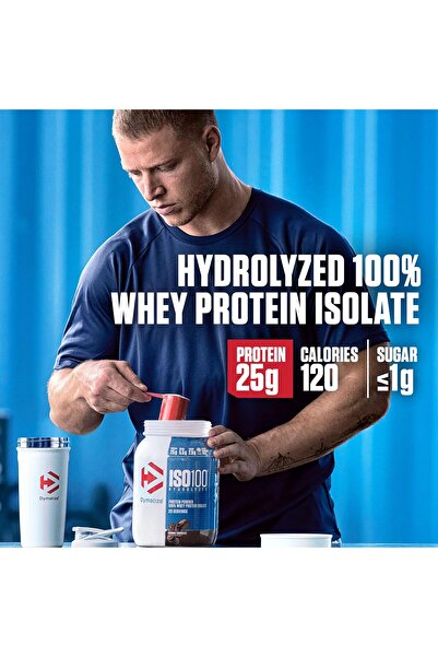Dymatize ISO 100 Hydrolyzed whey protein isolate, Dunkin Glazed Donut, 1.34 LB