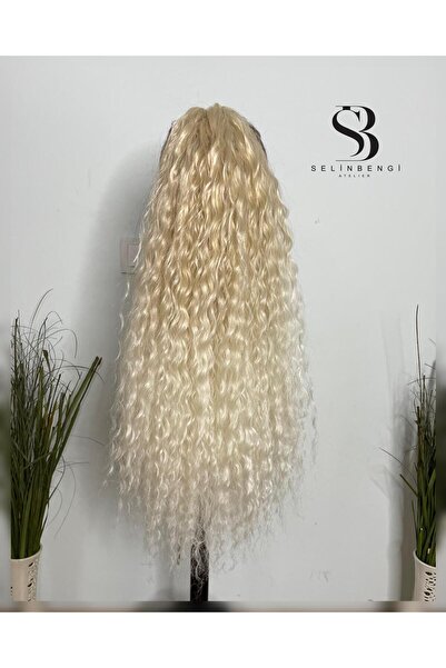 Selin Bengi Russian Afro Wave Latch Ponytail Hair Clip - Honey Foam & Platinum Ombre