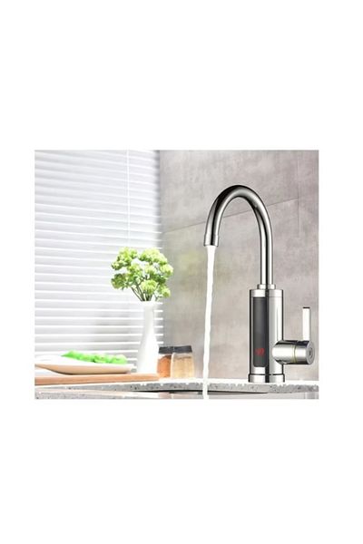 Rovitech Robinet de bucatarie cu afisaj LCD, pipa reglabila, 3000 W, negru