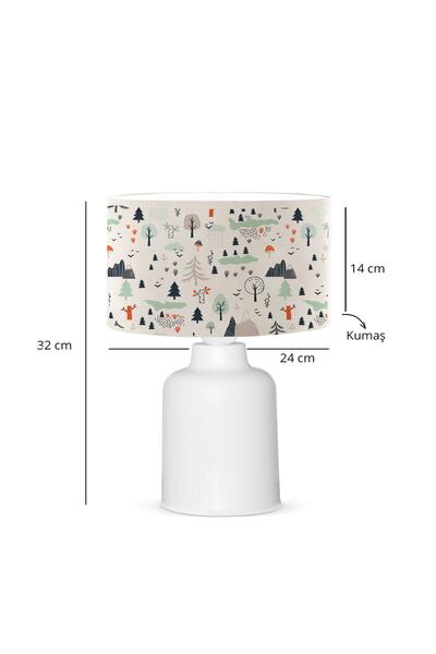 HOMİNG Fabric Printed Nature Patterned Children's Room Lampshade Ayd-3505