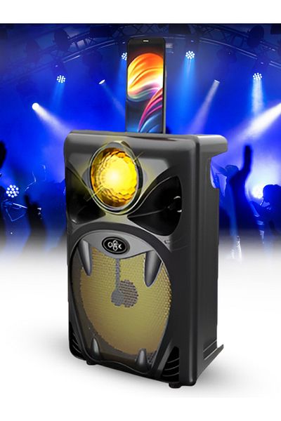 MACON High Bass BT-815 8 Inch TWS Wireless Speaker with 2 LED Lights and Wired Mic