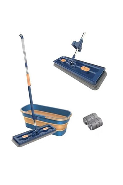 Rovitech Bucket and mop set with microfiber head, 360 degree rotation, ergonomic handle