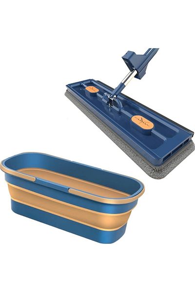 Rovitech Bucket and mop set with microfiber head, 360 degree rotation, ergonomic handle