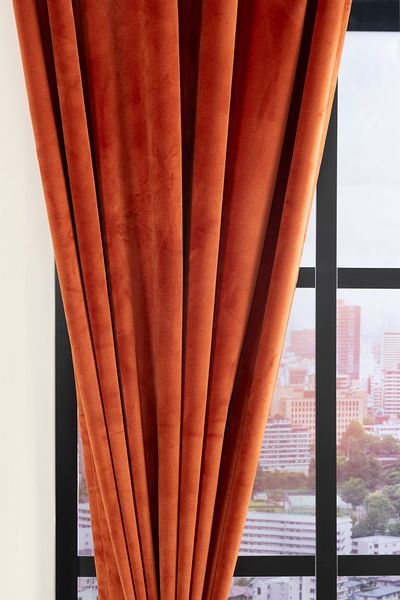 Premier Home Velvet Background Curtain 140X270 Cinnamon