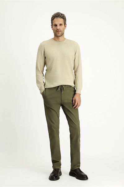 Kiğılı Regular Fit Lycra Elastic Waist String Trousers