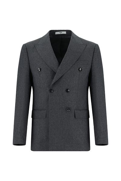 Kiğılı Patterned Super Slim Fit Double-breasted Suit - Extra Slim Fit