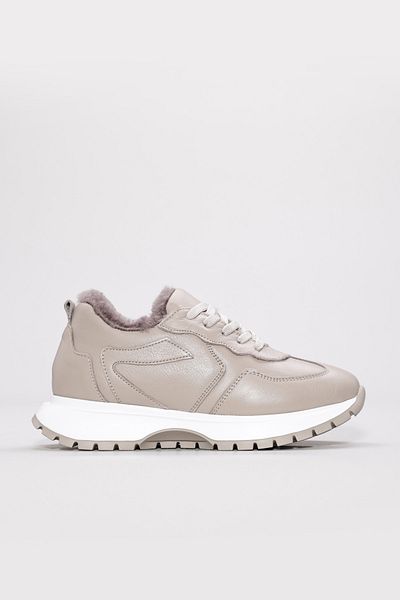 FAST STEP Γυναικεία παπούτσια casual από γνήσιο δέρμα και γούνα 136kza502-2