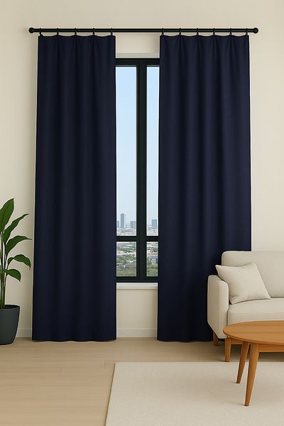 Premier Home Asso Background Curtain 140X270 Navy Blue