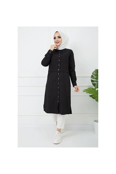 VELLICHOR Λεπτομερής εκτύπωσης Tunik Black-219