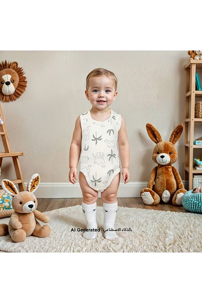 Juniors Desert Safari Print Sleeveless Bodysuit